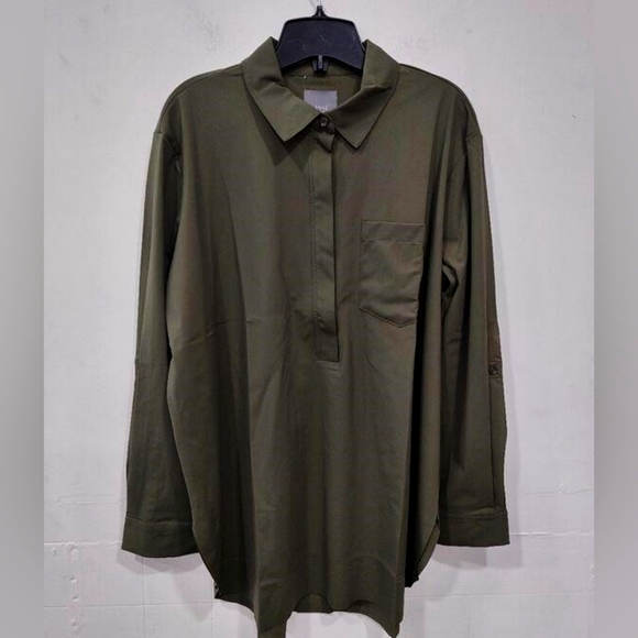 Lyssé Women's olive green Delancey Shirt - Picture 1 of 2